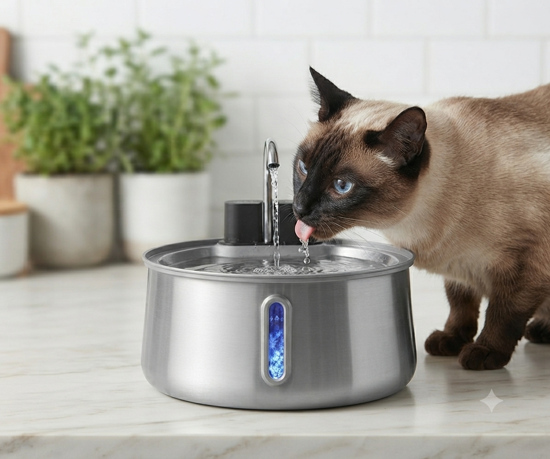 Fontaine à eau pour chat + un filtre a disposition fourni|