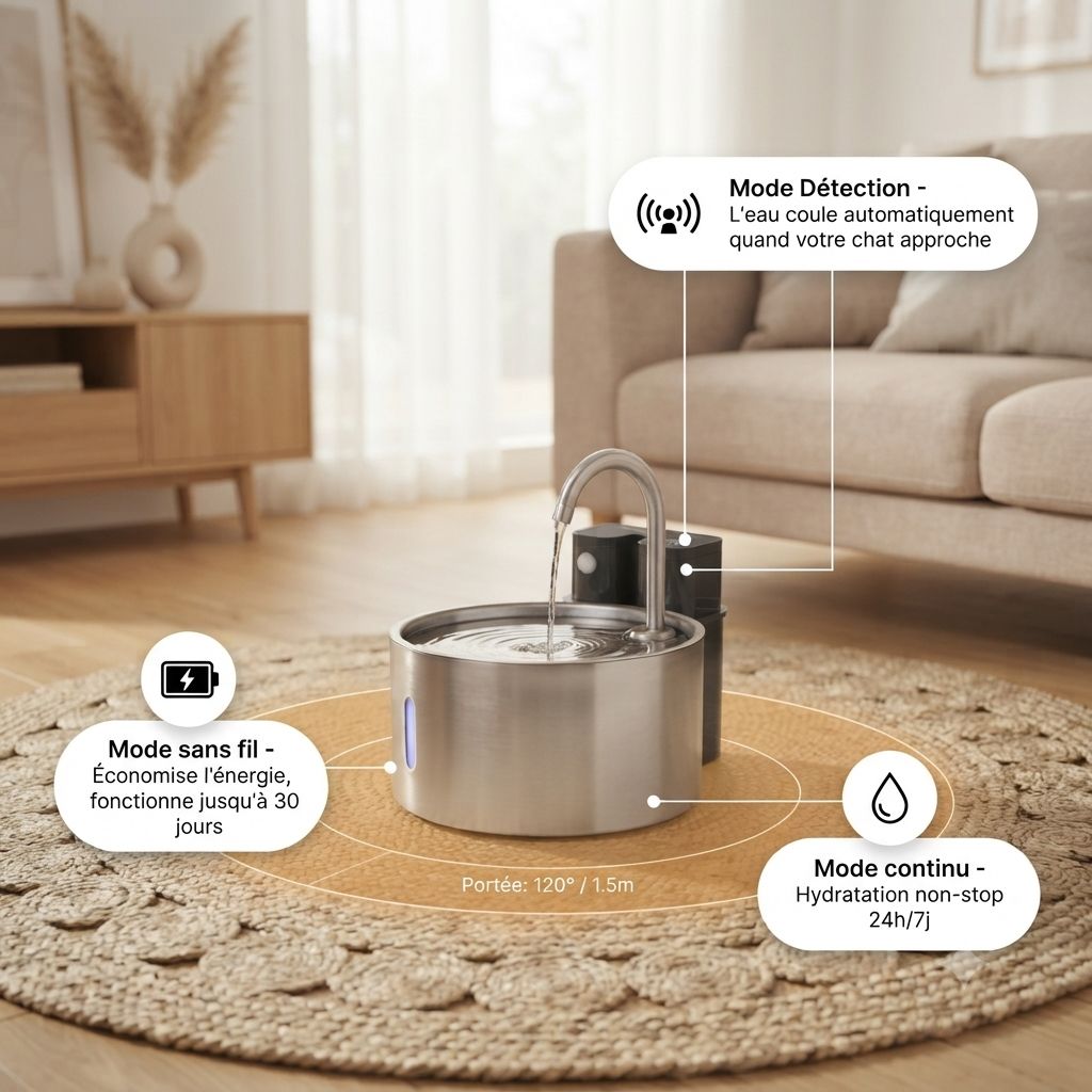 Fontaine à eau pour chat + un filtre a disposition fourni|