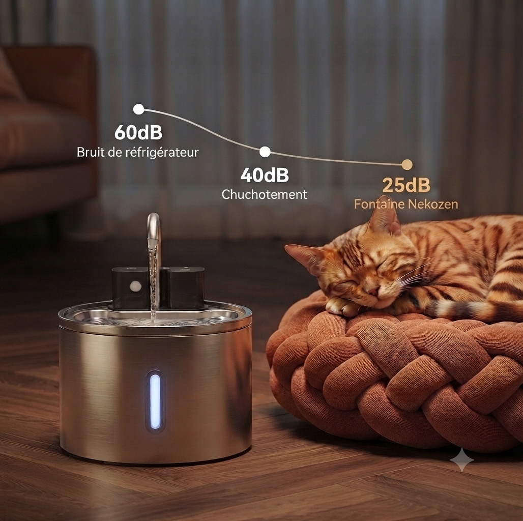 Fontaine à eau pour chat + un filtre a disposition fourni|